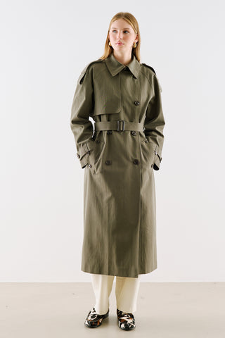 North Double Breasted Trench Coat Khaki