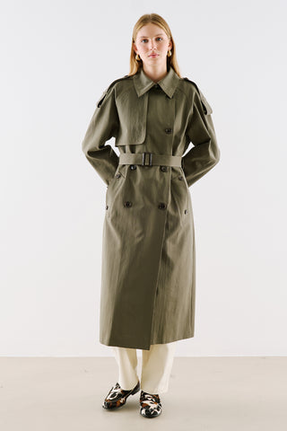 North Double Breasted Trench Coat Khaki
