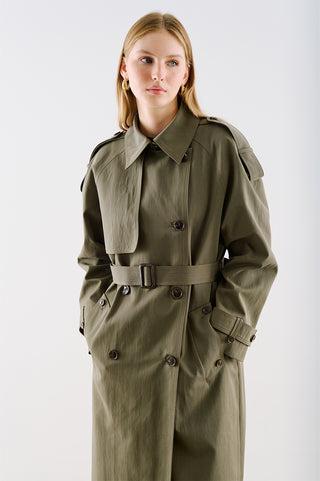 North Double Breasted Trench Coat Khaki