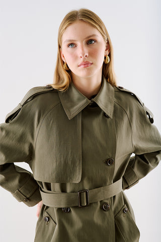 North Double Breasted Trench Coat Khaki