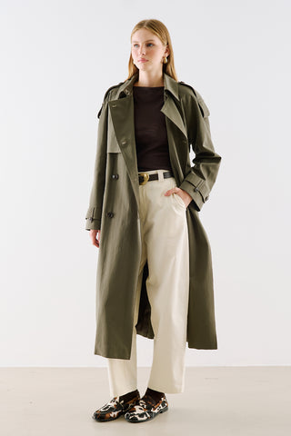 North Double Breasted Trench Coat Khaki