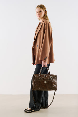 Chelsea Large Buckle Bag Dark Brown
