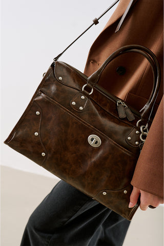 Chelsea Large Buckle Bag Dark Brown