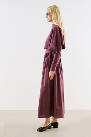 Cape Style Maxi Dress Burgundy