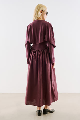 Cape Style Maxi Dress Burgundy