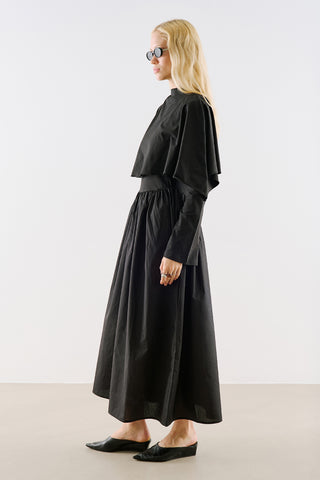 Cape Style Maxi Dress Black