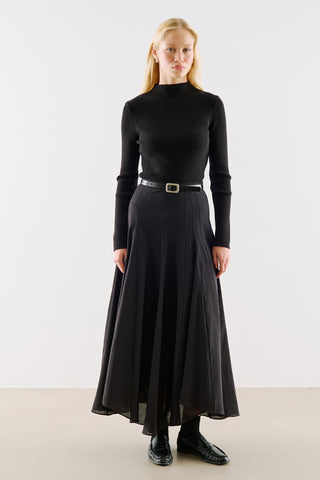 Turtleneck Knit Top Black