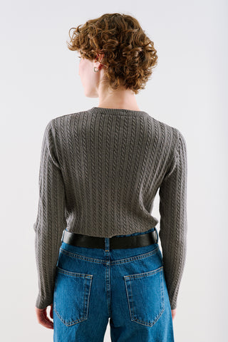 Cable-Knit Sweater Anthracite