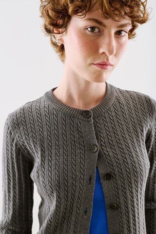 Cable-Knit Cardigan Anthracite