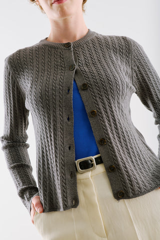 Cable-Knit Cardigan Anthracite