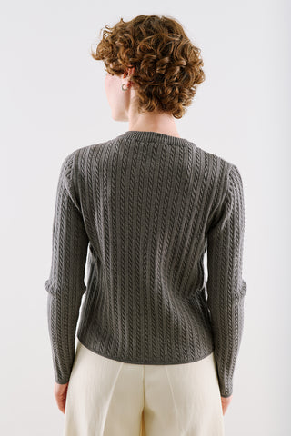 Cable-Knit Cardigan Anthracite