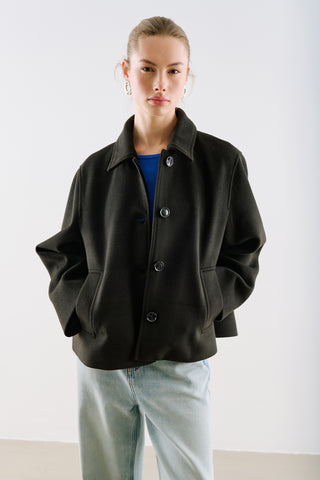 Premium Single Breasted Coat Black