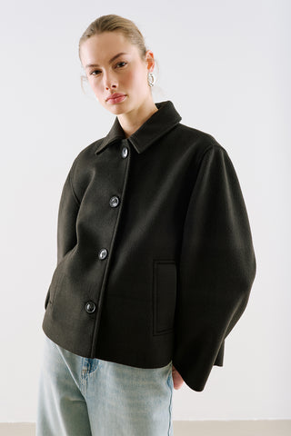 Premium Single Breasted Coat Black