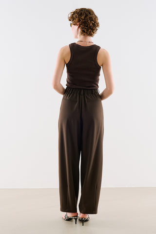 Collection Barrel-Leg Trousers Dark Brown