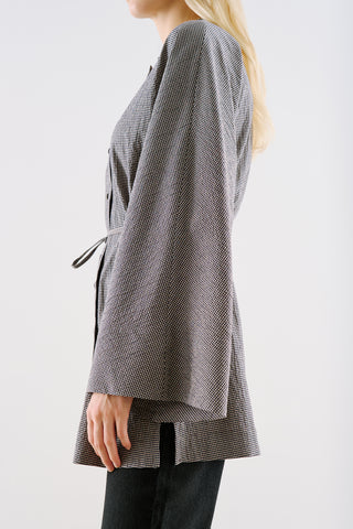 Wide Sleeve Belted Tunic Black