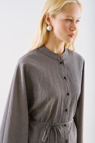 Wide Sleeve Belted Tunic Black