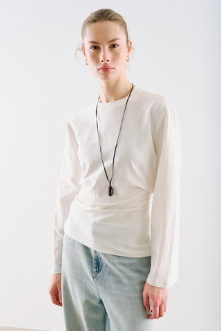 Lightweight Fitted T Shirt Ecru
