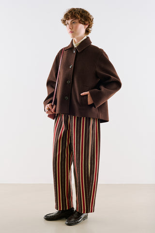 Premium Single Breasted Coat Dark Brown