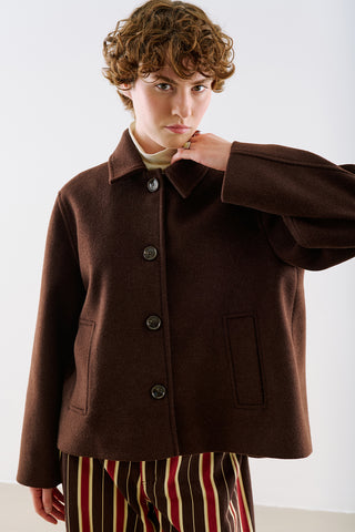 Premium Single Breasted Coat Dark Brown