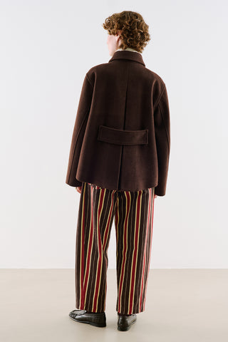 Premium Single Breasted Coat Dark Brown