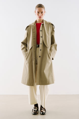 Tie Neck Trench Coat Sand
