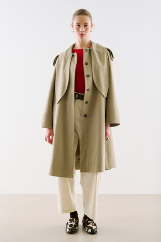 Tie Neck Trench Coat Sand