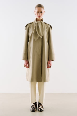 Tie Neck Trench Coat Sand