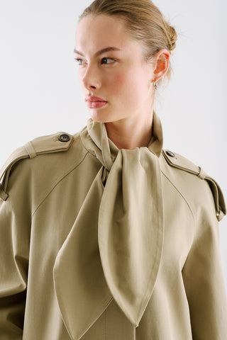 Tie Neck Trench Coat Sand