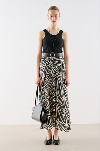 Asymmetric Maxi Skirt Zebra