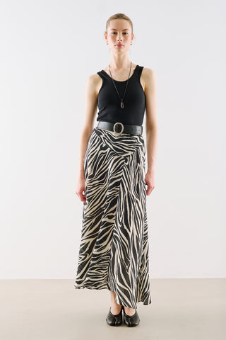 Asymmetric Maxi Skirt Zebra