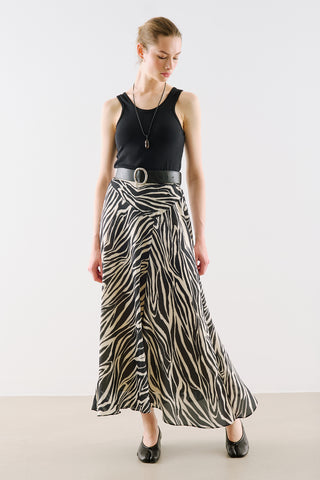 Asymmetric Maxi Skirt Zebra