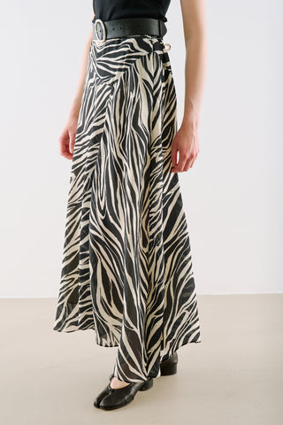 Asymmetric Maxi Skirt Zebra