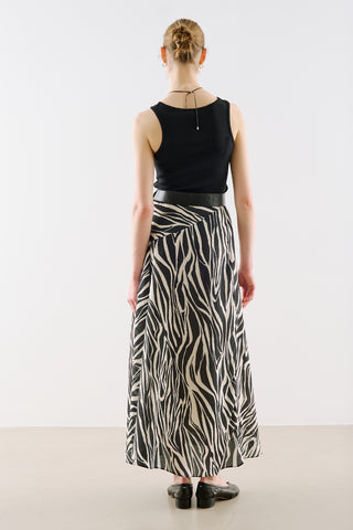 Asymmetric Maxi Skirt Zebra