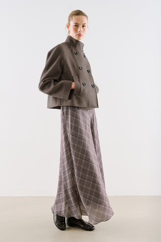 Premium Cropped Double Breasted Jacket Mink