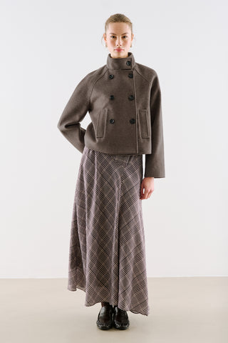 Premium Cropped Double Breasted Jacket Mink