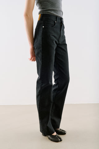 Mid-Rise Skinny-Flare Jeans Black