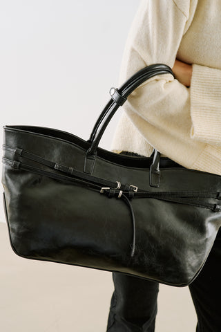 Watson Belted Tote Bag Black