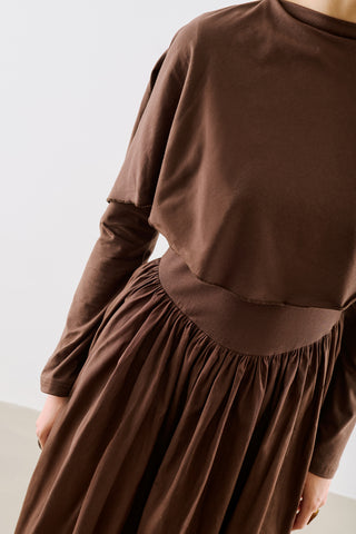 Cape Style Maxi Dress Brown