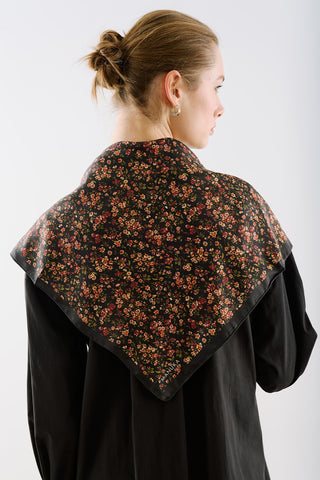 Patterned Mid-Size Satin Scarf Ditsy