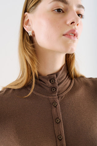 Wrap-Front Bodysuit Brown