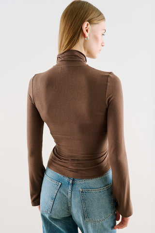 Wrap-Front Bodysuit Brown