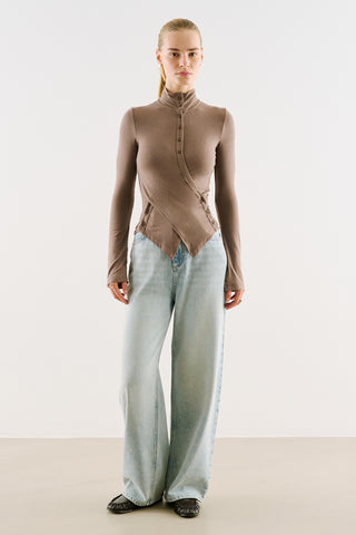 Wrap-Front Bodysuit Mink