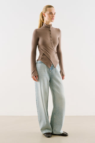 Wrap-Front Bodysuit Mink