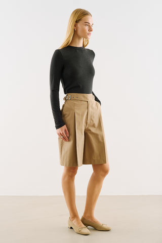 Long-Sleeve Crew-Neck Bodysuit Anthracite