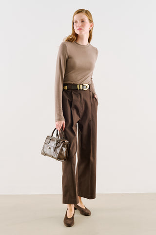 Long-Sleeve Crew-Neck Bodysuit Mink
