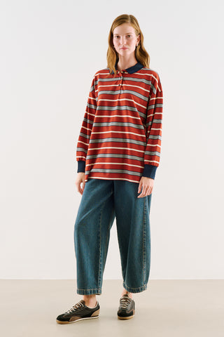 Striped Polo Sweatshirt Tile