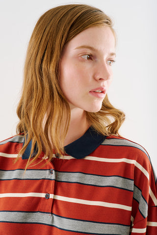 Striped Polo Sweatshirt Tile