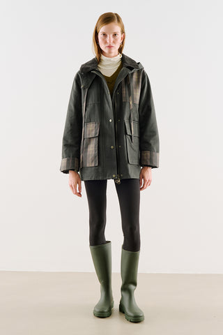 Coated-Fabric Hooded Parka Anthracite