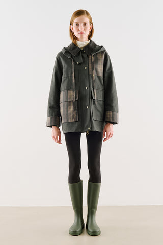 Coated-Fabric Hooded Parka Anthracite