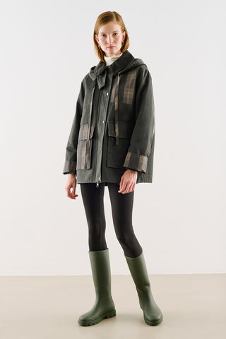 Coated-Fabric Hooded Parka Anthracite